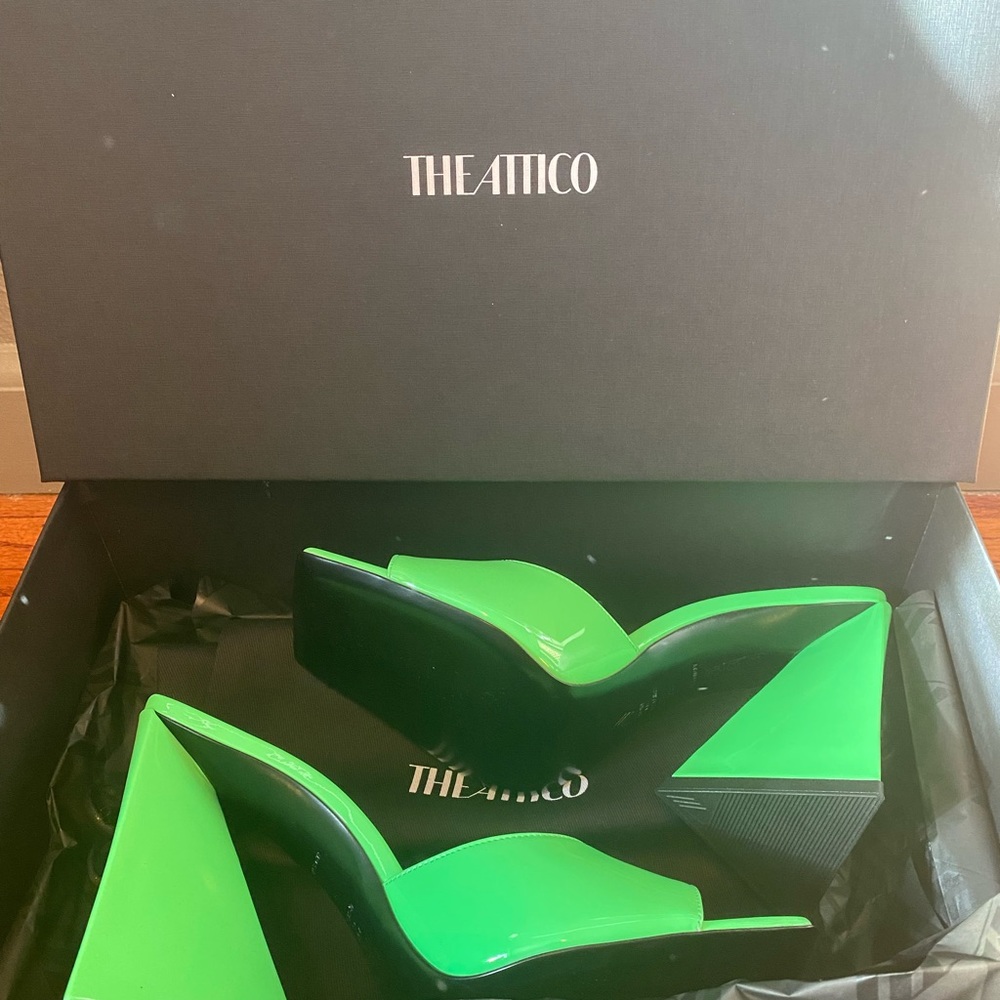 The Attico Sandal heel fluo green. - Picture 5 of 13